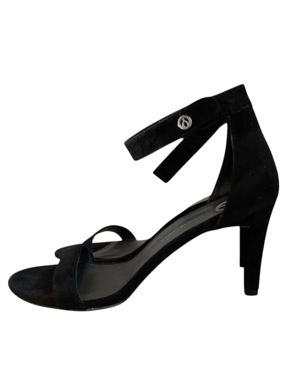 The Wishbone collection sandals Natalie Black Suede Ankle strappy Stiletto Heels